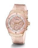 Guess Athena Rose Gold Dial Rose Gold Rubber Strap Watch for Women - GW0409L3 Buy Now By Guess