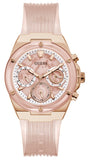 Guess Athena Rose Gold Dial Rose Gold Rubber Strap Watch for Women - GW0409L3 Buy Now By Guess