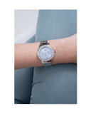 Guess Confetti Diamonds Blue Dial Silver Steel Strap Watch for Women - W0774L6 Buy Now By Guess