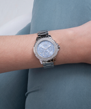 Guess Bedazzle Diamonds Silver Dial Silver Steel Strap Watch For Women - W1097L1 Buy Now By Guess