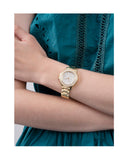 Guess Crown Jewel Diamonds White Dial Gold Steel Strap Watch for Women - GW0410L2 Buy Now By Guess