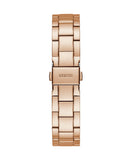 Guess Crown Jewel Multifunction Diamonds White Dial Rose Gold Steel Strap Watch For Women - GW0410L3 Buy Now By Guess