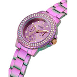 Guess Crown Jewel Diamonds Purple Dial Purple Steel Strap Watch for Women - GW0410L4 Buy Now By Guess