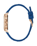 Guess Crown Jewel Diamonds White Dial Blue Rubber Strap Watch for Women - GW0411L2 Buy Now By Guess