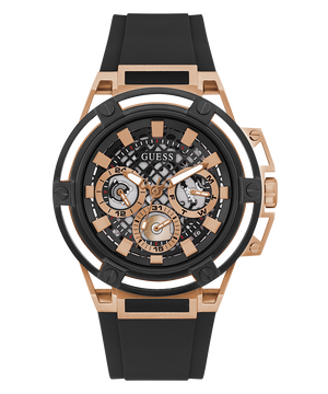 Guess Matrix Multifunction Black Dial Black Rubber Strap Watch For Men - GW0423G5 Buy Now By Guess