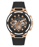 Guess Matrix Multifunction Black Dial Black Rubber Strap Watch For Men - GW0423G5 Buy Now By Guess