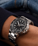 Guess Track Black Dial Silver Steel Strap Watch for Men - GW0426G1 Buy Now By Guess