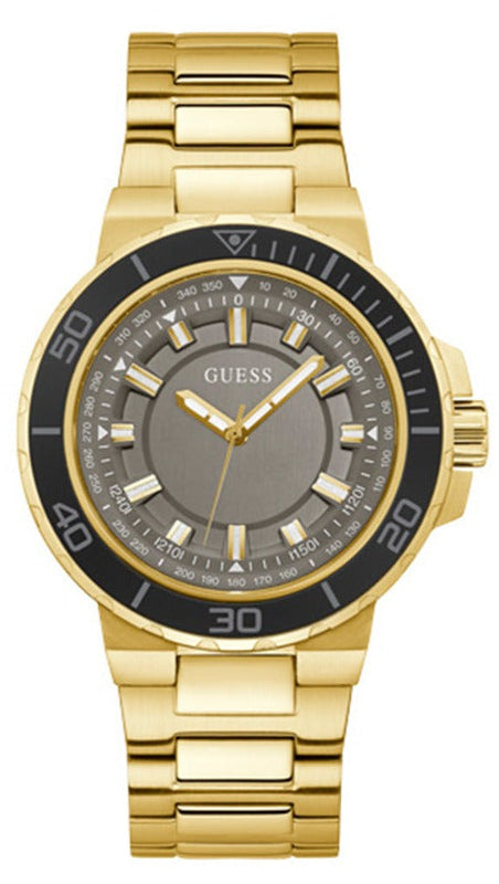 Guess Track Grey Dial Gold Steel Strap Watch for Men - GW0426G2 Buy Now By Guess