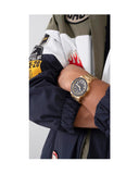 Guess Track Grey Dial Gold Steel Strap Watch for Men - GW0426G2 Buy Now By Guess