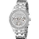 Guess Heiress Multifunction Diamonds Silver Dial Silver Steel Strap Watch for Women - GW0440L1 Buy Now By Guess
