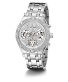 Guess Heiress Multifunction Diamonds Silver Dial Silver Steel Strap Watch for Women - GW0440L1 Buy Now By Guess