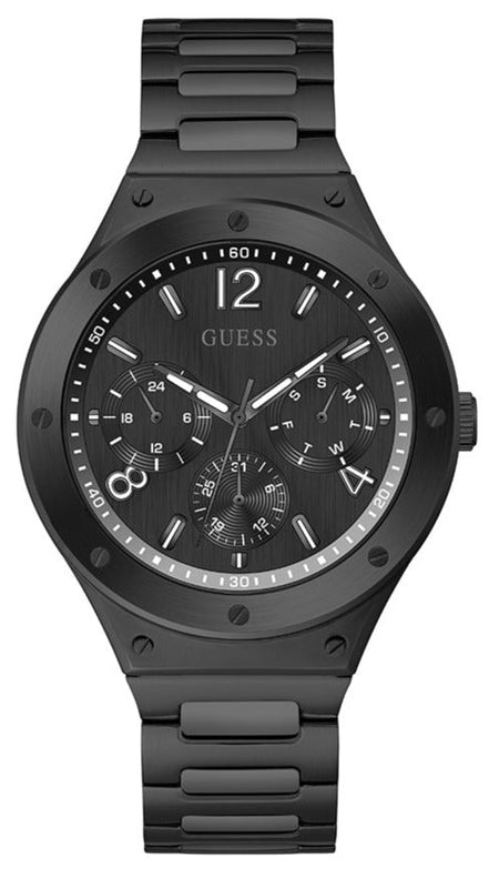Guess Scope Multifunction Black Dial Black Steel Strap Watch for Men - GW0454G3 Buy Now By Guess