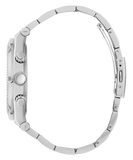 Guess Multi Function Diamonds Silver Dial Silver Steel Strap Watch For Men - GW0455G1 Buy Now By Guess