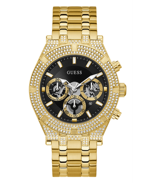 Guess Multifunction Diamonds Black Dial Gold Steel Strap Watch for Men - GW0455G2 Buy Now By Guess
