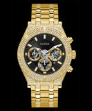 Guess Multifunction Diamonds Black Dial Gold Steel Strap Watch for Men - GW0455G2 Buy Now By Guess