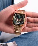 Guess Phoenix Multi Function Green Dial Gold Steel Strap Watch for Men - GW0456G3 Buy Now By Guess