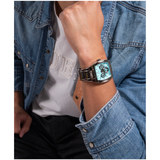 Guess Phoenix Multi Function Aqua Blue Dial Silver Steel Strap Watch for Men - GW0456G4 Buy Now By Guess