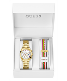 Guess Exclusive Multi Color White Dial Gold Steel Strap Watch for Women - GW0457L1 Buy Now By Guess