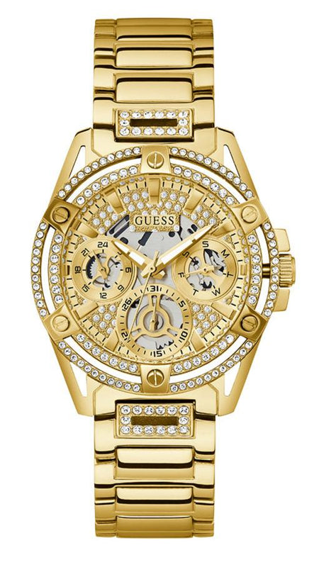 Guess Queen Quartz Gold Dial Gold Steel Strap Watch For Women - GW0464L2 Buy Now By Guess