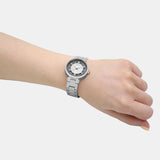 Guess Night Life Clear Silver Dial Silver Steel Strap Watch for Women - GW0470L1 Buy Now By Guess