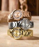 Guess Crystal Clear Rose Gold Dial Rose Gold Steel Strap Watch for Women - GW0470L3 Buy Now By Guess