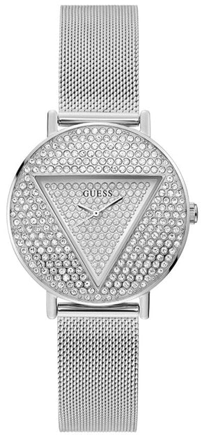 Guess Iconic Diamonds Silver Dial Silver Mesh Bracelet Watch For Women - GW0477L1 Buy Now By Guess