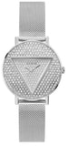 Guess Iconic Diamonds Silver Dial Silver Mesh Bracelet Watch For Women - GW0477L1 Buy Now By Guess