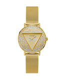 Guess Iconic Diamonds Gold Dial Gold Mesh Bracelet Watch For Women - GW0477L2 Buy Now By Guess
