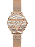 Guess Iconic Diamonds Rose Gold Dial Rose Gold Mesh Bracelet Watch For Women - GW0477L3 Buy Now By Guess