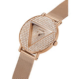 Guess Iconic Diamonds Rose Gold Dial Rose Gold Mesh Bracelet Watch For Women - GW0477L3 Buy Now By Guess