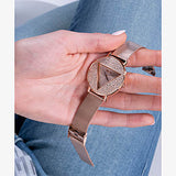 Guess Iconic Diamonds Rose Gold Dial Rose Gold Mesh Bracelet Watch For Women - GW0477L3 Buy Now By Guess