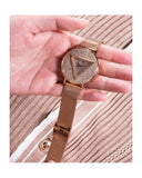 Guess Iconic Diamonds Rose Gold Dial Rose Gold Mesh Bracelet Watch For Women - GW0477L3 Buy Now By Guess
