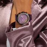 Guess Confetti Chronograph Crystals Multicolor Dial Purple Steel Strap Watch For Women - GW0483L5 Buy Now By Guess