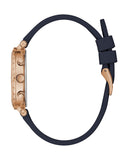 Guess Solistice Diamonds Roe Gold Dial Black Rubber Strap Watch for Women - GW0484L2 Buy Now By Guess