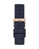 Guess Solistice Diamonds Roe Gold Dial Black Rubber Strap Watch for Women - GW0484L2 Buy Now By Guess