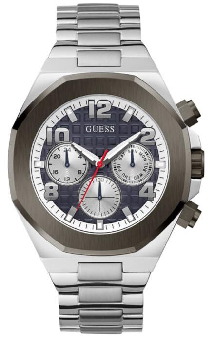 Guess Empire Quartz Black Dial Silver Steel Strap Watch For Men - GW0489G1 Buy Now By Guess