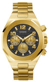 Guess Empire Quartz Black Dial Gold Steel Strap Watch For Men - GW0489G2 Buy Now By Guess