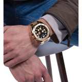 Guess Empire Quartz Black Dial Gold Steel Strap Watch For Men - GW0489G2 Buy Now By Guess