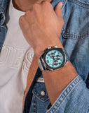 Guess Empire Chronograph Quartz Sky Blue Dial Silver Steel Strap Watch For Men - GW0489G3 Buy Now By Guess