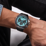 Guess Empire Chronograph Quartz Sky Blue Dial Silver Steel Strap Watch For Men - GW0489G3 Buy Now By Guess