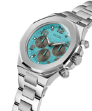 Guess Empire Chronograph Quartz Sky Blue Dial Silver Steel Strap Watch For Men - GW0489G3 Buy Now By Guess