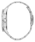 Guess King Quartz Silver Dial Silver Steel Strap Watch For Men - GW0497G1 Buy Now By Guess