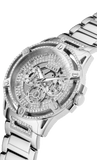 Guess King Quartz Silver Dial Silver Steel Strap Watch For Men - GW0497G1 Buy Now By Guess