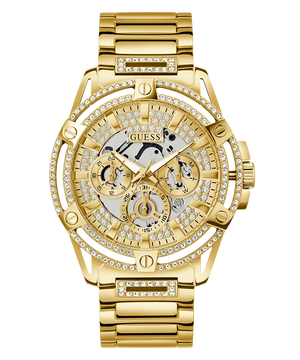 Guess Queen Quartz Gold Dial Gold Steel Strap Watch For Men - GW0497G2 Buy Now By Guess