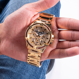 Guess Queen Quartz Gold Dial Gold Steel Strap Watch For Men - GW0497G2 Buy Now By Guess