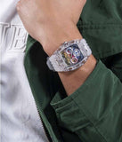 Guess Phoenix Polycarbonate Clear Multi-function Black Dial Clear Rubber Strap Watch for Men - GW0499G3 Buy Now By Guess