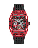 Guess Phoenix Multifunction Analog Red Dial Black Silicone Strap Watch For Men - GW0499G4 Buy Now By Guess