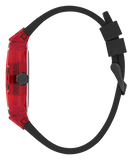 Guess Phoenix Multifunction Analog Red Dial Black Silicone Strap Watch For Men - GW0499G4 Buy Now By Guess
