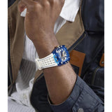 Guess Phoenix Analog Blue Dial White Silicone Strap Watch For Men - GE0499G6 Buy Now By Guess