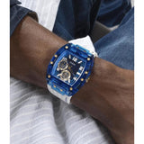 Guess Phoenix Analog Blue Dial White Silicone Strap Watch For Men - GE0499G6 Buy Now By Guess